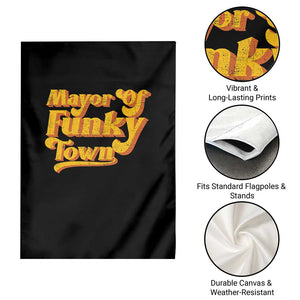 Retro Mayor of Funky Town Garden Flag Funny Vintage 70s Disco Party TS10 Print Your Wear