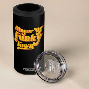Retro Mayor of Funky Town 4 in 1 Can Cooler Tumbler Funny Vintage 70s Disco Party TS10 Print Your Wear