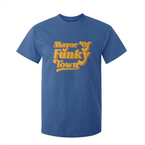Retro Mayor of Funky Town T Shirt For Kid Funny Vintage 70s Disco Party TS10 Royal Blue Print Your Wear