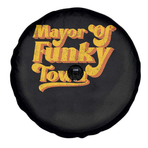 Retro Mayor of Funky Town Spare Tire Cover Funny Vintage 70s Disco Party TS10 Print Your Wear
