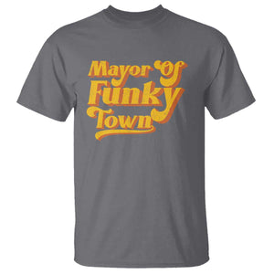 Retro Mayor of Funky Town T Shirt Funny Vintage 70s Disco Party TS10 Charcoal Print Your Wear