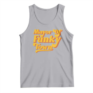 Retro Mayor of Funky Town Tank Top Funny Vintage 70s Disco Party TS10 Athletic Heather Print Your Wear