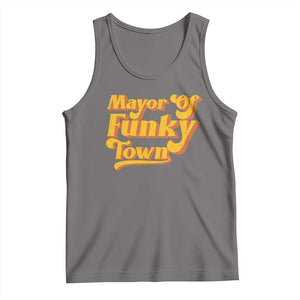 Retro Mayor of Funky Town Tank Top Funny Vintage 70s Disco Party TS10 Deep Heather Print Your Wear