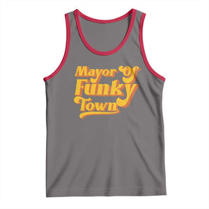 Retro Mayor of Funky Town Tank Top Funny Vintage 70s Disco Party TS10 Deep Heather Red Print Your Wear