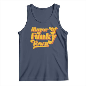 Retro Mayor of Funky Town Tank Top Funny Vintage 70s Disco Party TS10 Navy Print Your Wear