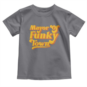 Retro Mayor of Funky Town Toddler T Shirt Funny Vintage 70s Disco Party TS10 Charcoal Print Your Wear