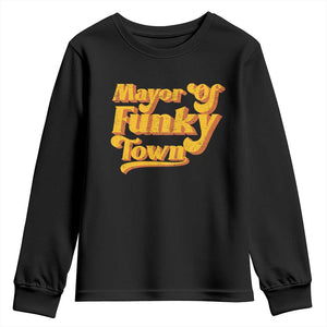 Retro Mayor of Funky Town Youth Sweatshirt Funny Vintage 70s Disco Party TS10 Black Print Your Wear