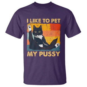 Funny Humor Saying Cat T Shirt I Like To Pet My Pussy Naughty Vintage TS10 Purple Print Your Wear