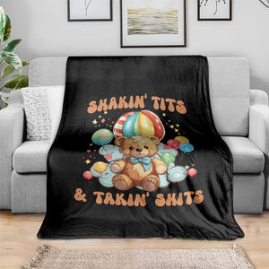 Shakin' Tits and Takin' Shits Throw Blanket Naughty Funny Inappropriate TS10 Print Your Wear