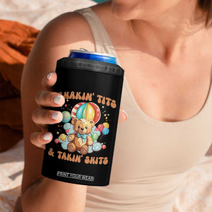 Shakin' Tits and Takin' Shits 4 in 1 Can Cooler Tumbler Naughty Funny Inappropriate TS10 Print Your Wear