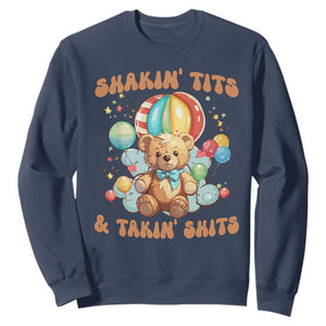 Shakin' Tits and Takin' Shits Sweatshirt Naughty Funny Inappropriate TS10 Navy Print Your Wear