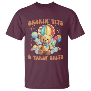 Shakin' Tits and Takin' Shits T Shirt Naughty Funny Inappropriate TS10 Maroon Print Your Wear