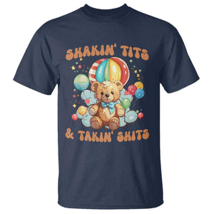 Shakin' Tits and Takin' Shits T Shirt Naughty Funny Inappropriate TS10 Navy Print Your Wear