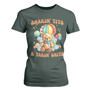 Shakin' Tits and Takin' Shits T Shirt For Women Naughty Funny Inappropriate TS10 Dark Forest Green Print Your Wear