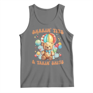 Shakin' Tits and Takin' Shits Tank Top Naughty Funny Inappropriate TS10 Black Heather Print Your Wear