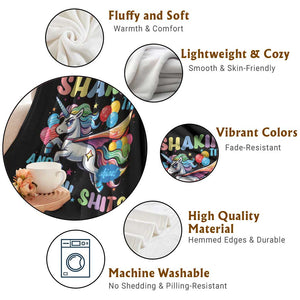 Shakin' Tits and Takin' Shits Throw Blanket Naughty Funny Unhinged Unicorn TS10 Print Your Wear