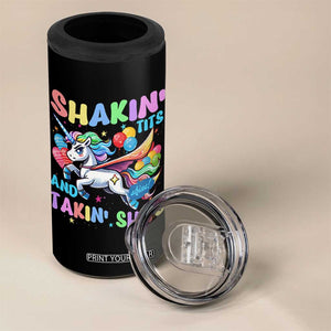 Shakin' Tits and Takin' Shits 4 in 1 Can Cooler Tumbler Naughty Funny Unhinged Unicorn TS10 Print Your Wear
