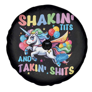 Shakin' Tits and Takin' Shits Spare Tire Cover Naughty Funny Unhinged Unicorn TS10 Print Your Wear