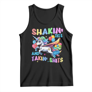 Shakin' Tits and Takin' Shits Tank Top Naughty Funny Unhinged Unicorn TS10 Black Print Your Wear