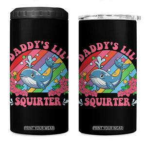 Funny Daddy's Lil Squirter Inappropriate Embarrassing 4 in 1 Can Cooler Tumbler TS10 One Size: 16 oz Black Print Your Wear