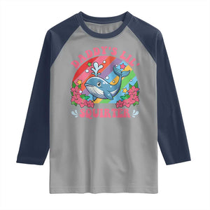 Funny Daddy's Lil Squirter Inappropriate Embarrassing Raglan Shirt TS10 Sport Gray Navy Print Your Wear