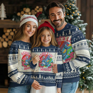 Funny Daddy's Lil Squirter Inappropriate Embarrassing Knit Sweatshirt TS10 Navy Print Your Wear