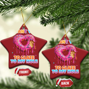 Funny Offensive Embarrassing Christmas Ornament I Want You to Glaze My Hole Adult Humor Donut TS10 Star Red Print Your Wear