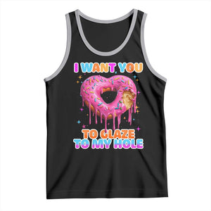 Funny Offensive Embarrassing Tank Top I Want You to Glaze My Hole Adult Humor Donut TS10 Black Athletic Heather Print Your Wear