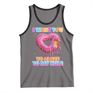Funny Offensive Embarrassing Tank Top I Want You to Glaze My Hole Adult Humor Donut TS10 Deep Heather Black Print Your Wear