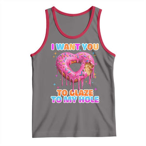 Funny Offensive Embarrassing Tank Top I Want You to Glaze My Hole Adult Humor Donut TS10 Deep Heather Red Print Your Wear