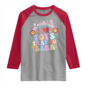 Funny Embarrassing Raglan Shirt I Love Toys That Go Brrr Adult Humor TS10 Sport Gray Red Print Your Wear