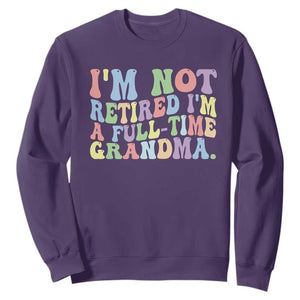 Retired Grandma Sweatshirt Funny Retirement Gifts For Grandma TS10 Purple Print Your Wear