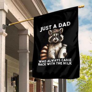 Just A Dad Who Always Came Back With The Milk Garden Flag Retro Raccoon Camo Fathers Day TS10 Print Your Wear