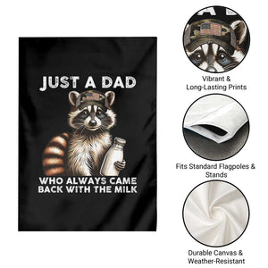 Just A Dad Who Always Came Back With The Milk Garden Flag Retro Raccoon Camo Fathers Day TS10 Print Your Wear