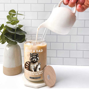 Just A Dad Who Always Came Back With The Milk Glass Can Retro Raccoon Camo Fathers Day TS10 Print Your Wear