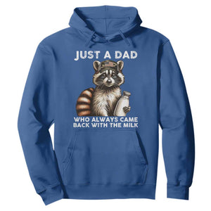 Just A Dad Who Always Came Back With The Milk Hoodie Retro Raccoon Camo Fathers Day TS10 Royal Blue Print Your Wear