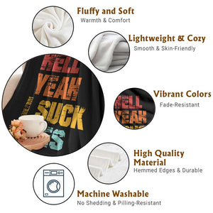 Funny Inappropriate Embarrassing Throw Blanket Funny Foot Fetish Sucking Toes Cringe Offensive Humor TS10 Print Your Wear