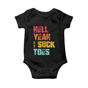 Funny Inappropriate Embarrassing Baby Onesie Funny Foot Fetish Sucking Toes Cringe Offensive Humor TS10 Black Print Your Wear