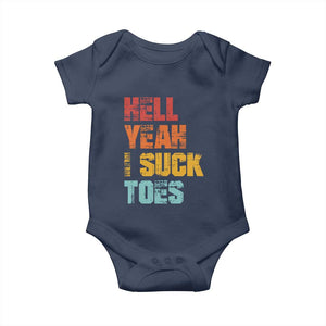 Funny Inappropriate Embarrassing Baby Onesie Funny Foot Fetish Sucking Toes Cringe Offensive Humor TS10 Navy Print Your Wear