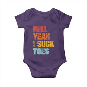 Funny Inappropriate Embarrassing Baby Onesie Funny Foot Fetish Sucking Toes Cringe Offensive Humor TS10 Purple Print Your Wear