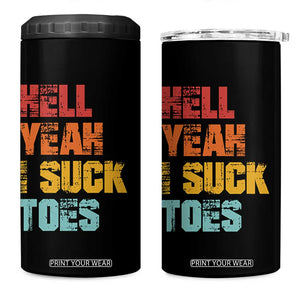 Funny Inappropriate Embarrassing 4 in 1 Can Cooler Tumbler Funny Foot Fetish Sucking Toes Cringe Offensive Humor TS10 One Size: 16 oz Black Print Your Wear
