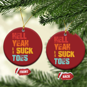 Funny Inappropriate Embarrassing Christmas Ornament Funny Foot Fetish Sucking Toes Cringe Offensive Humor TS10 Circle Red Print Your Wear