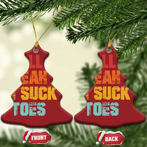 Funny Inappropriate Embarrassing Christmas Ornament Funny Foot Fetish Sucking Toes Cringe Offensive Humor TS10 Christmas Tree Red Print Your Wear