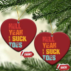 Funny Inappropriate Embarrassing Christmas Ornament Funny Foot Fetish Sucking Toes Cringe Offensive Humor TS10 Heart Red Print Your Wear
