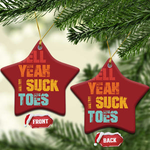 Funny Inappropriate Embarrassing Christmas Ornament Funny Foot Fetish Sucking Toes Cringe Offensive Humor TS10 Star Red Print Your Wear