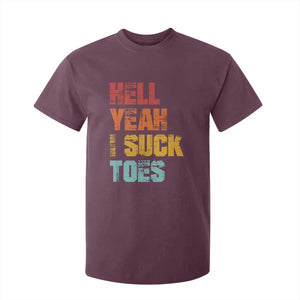 Funny Inappropriate Embarrassing T Shirt For Kid Funny Foot Fetish Sucking Toes Cringe Offensive Humor TS10 Maroon Print Your Wear