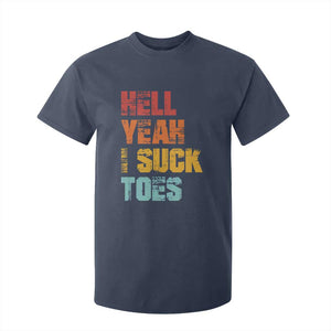 Funny Inappropriate Embarrassing T Shirt For Kid Funny Foot Fetish Sucking Toes Cringe Offensive Humor TS10 Navy Print Your Wear