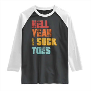 Funny Inappropriate Embarrassing Raglan Shirt Funny Foot Fetish Sucking Toes Cringe Offensive Humor TS10 Black White Print Your Wear