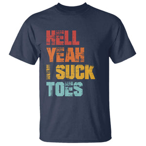 Funny Inappropriate Embarrassing T Shirt Funny Foot Fetish Sucking Toes Cringe Offensive Humor TS10 Navy Print Your Wear
