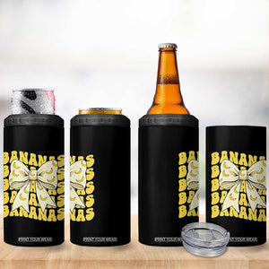 Bananas Coquette Bow 4 in 1 Can Cooler Tumbler Retro Banana Lovers Women Girls Kids TS10 Print Your Wear